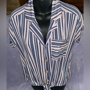 Striped Button top